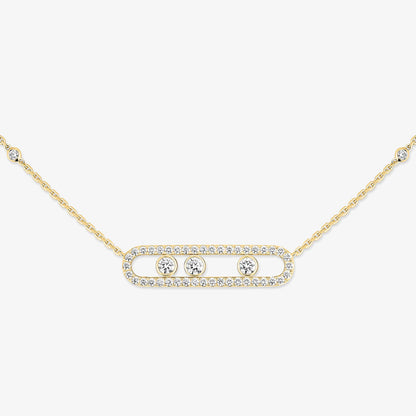 [Clover Jewelry] Move Pave_ Rose Gold Diamond Necklace