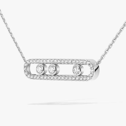[Clover Jewelry] Move Pave_ Rose Gold Diamond Necklace