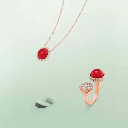 [Clover Jewelry]PERLEE COULEURS DIAMOND ROSE GOLD BETWEEN THE FINGER RING