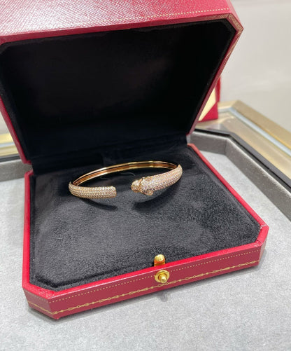 [Clover Jewelry]PANTHERE FULL DIAMOND OPEN BRACELET