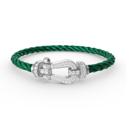[Clover Jewelry]FORCE LARGE HORSESHOE FULL DIAMOND BRACELET SILVER