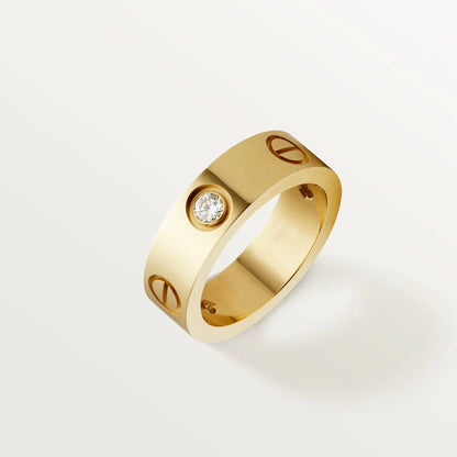[Clover Jewelry]LOVE RING 5.5MM 3 DIAMONDS PINK GOLD
