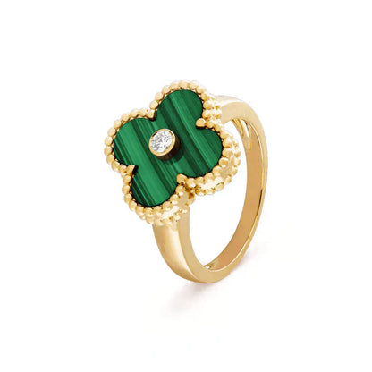 [Clover Jewelry]CLOVER MALACHITE RING GOLD DIAMOND