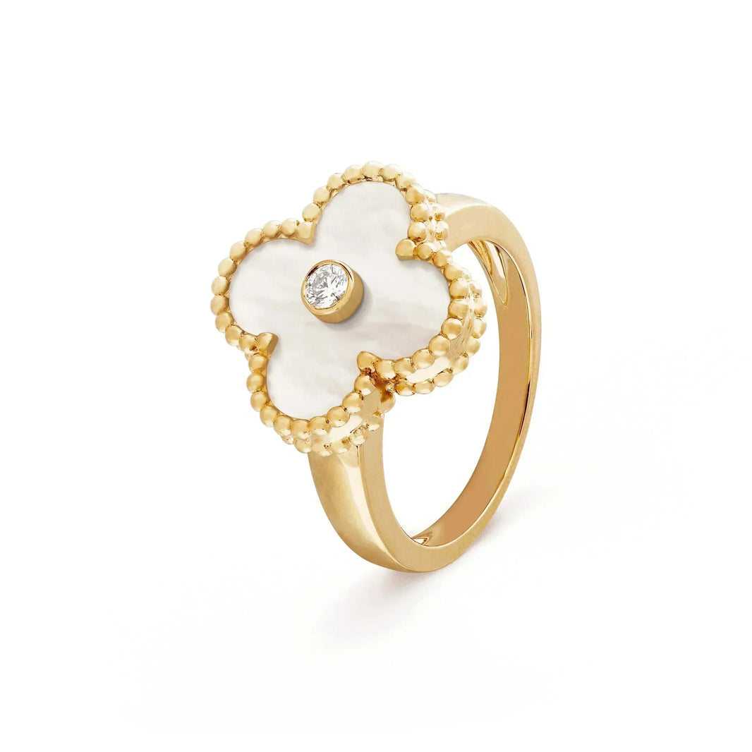 [Clover Jewelry]CLOVER PINK MOP RING GOLD DIAMOND
